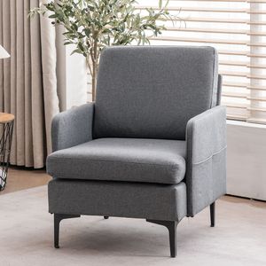 Poltrona Lounge Monoposto di Design Grigio Scuro Imbottita in Schiuma per Ufficio e Tempo Libero - Product Image 1