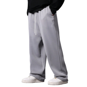 Nuevos Pantalones Deportivos Casuales de Felpa Tejida para Hombre 2026, Estilo Baggy de Pierna Recta, con Cordones Ajustables y Corte Relajado - Product Image 3