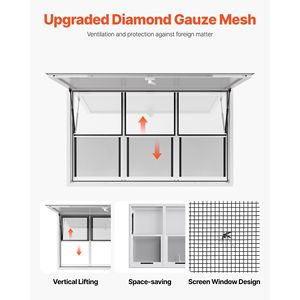 Finestra di Servizio in Lega di Alluminio 60x36 Pollici per Food Truck, Angolo di 85 Gradi, con 6 Funzioni Scorrevoli - Product Image 4