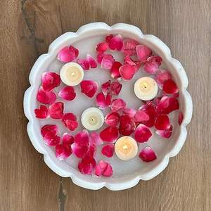 Bol décoratif Urli en marbre, idée de décoration pour support de Diya floral, décoration Urli, décoration festive, cadeau de déménagement, art indien - Product Image 5