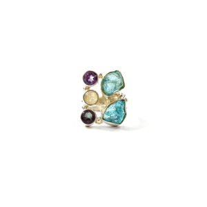 <b>Fine</b> <b>Ring</b> with Multi Stones 7.6 Gram Weight - Product Image 1
