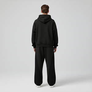 Nuevo Conjunto Deportivo para Hombre 2026, 100% Algodón, con Capucha, Color Sólido, Logotipo Personalizado Serigrafiado, Estilo Urbano Hip Hop, Invierno, 2 Piezas - Product Image 5