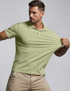 Camisas Polo de Punto Casuales para Hombre, Elásticas, con Textura, de Manga Corta, para Golf - Product Image 5