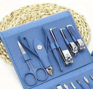 Kit de coupe-ongles professionnel DIY 16 pièces, ensemble de manucure et pédicure bleu, outils en acier inoxydable, étui complet, kit de toilettage portable - Product Image 2
