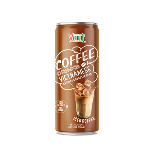 Café glacé 250 ml café boisson VINUT 24 canettes carton peut non OGM sans produits laitiers marque privée OEM ODM échantillon gratuit prix usine - Product Image 1