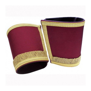 Classic Masonic Gauntlets Cuffs White Cotton Freemason Gloves With Embroidered Square And Compass Symbol Cuffs - Product Image 1