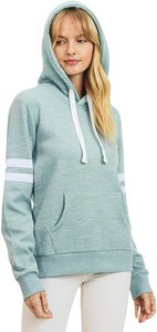 Hoodies de luxe pour femmes, coupe classique, bleu ciel, en coton et polyester, personnalisables, unisexe, vierges, en gros, avec poche - Product Image 3