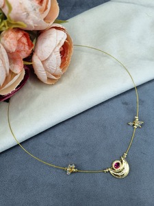 Luxury Gold Crescent Moon Pendant <b>Necklace</b> for Women Minimalist Fashion Jewelry Gold Finish Daily Wear Elegant <b>Necklace</b> Set - Product Image 1
