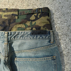 Men's Winter Solid Breathable Lightweight Baggy Cotton Jeans with Adjustable Fit Raw Hem and Modern Urban Look - Product Image 5