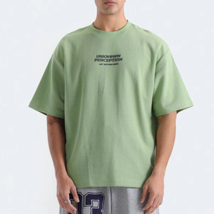 T-shirt oversize vierge pour homme en coton, coupe ample, épaules tombantes, style streetwear décontracté, personnalisable avec logo, vente en gros - Product Image 1