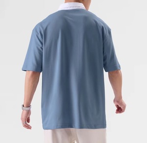 เสื้อโปโลแขนสั้นคุณภาพสูงสำหรับผู้ชายสำหรับฤดูร้อน ดีไซน์คอเสื้อเรียบง่าย ผ้าถักระบายอากาศได้ดี พร้อมลายพิมพ์ - Product Image 3