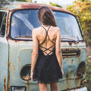 Minivestido Negro Estilo Élfico Gótico Bohemio para Festival, Vestido de Hada para Mujer, Atuendo Bohemio para Fiesta, Regalo para Ella, Vestido al por Mayor - Product Image 5