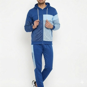 Men Hooded Casual Solid Tracksuits Custom Made Sportswear Set 100% Cotton Breathable Lightweight Fabric Winter Gym Training - Product Image 3