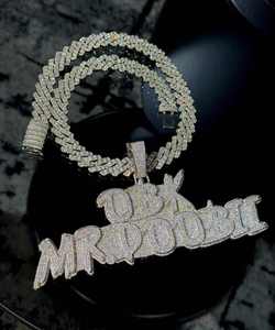 Colgante de Moissanita de Plata 925 de Alta Calidad Personalizado, Estilo Rapper, Joyería Hip Hop, Collar con Baño de Oro, Elegante y a la Moda, Certificado GRA - Product Image 1