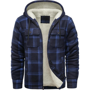 Veste chemise vintage en flanelle polaire pour homme, ajustée, à carreaux, doublée épaisse - Product Image 4