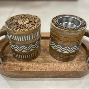 Nouveau brûleur de bakhoor en bois de mangue fait à la main madkhan mubkhar plateau et boîte en bois kit complet d'encens pour les cadeaux par United Trade World - Product Image 2