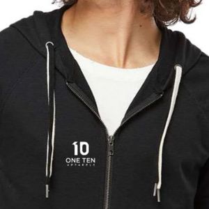 Unisex Casual Loopback Terry <b>Zip</b> Hoodie Lightweight Sweatshirt Full <b>Zip</b> <b>Hooded</b> Top for Men Women Fashion Wear - Product Image 3