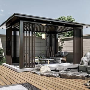 Pergola de jardin en aluminium, <span class=keywords><strong>toit</strong></span> à lames orientables, imperméable, structure d'ombrage réglable - Product Image 1