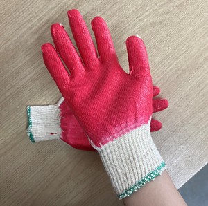 Guantes de Seguridad de Punto con Recubrimiento de Látex de Algodón Reutilizables, Antideslizantes y Resistentes a Cortes, Recubiertos de Goma Vietnamita, Calibre 10, para Protección en Jardinería - Product Image 6