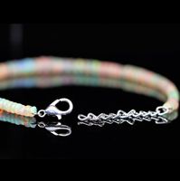 Bracelets tendance en opale d'Éthiopie naturelle, perles plaquées argent