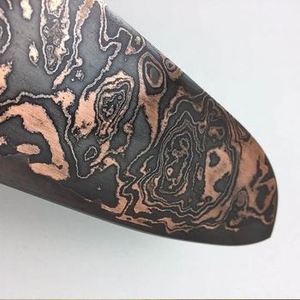 Professional Copper Damascus Pattern Outdoor Food Preparation Knife With Elegant Composite Handle For <b>Camp</b> <b>Kitchen</b> Setup - Product Image 4