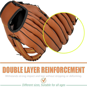 FITME SPORTS Professional <b>Baseball</b> Catcher <b>Gloves</b> Leather Right-Handed Full Finger Training Mitt Thick Palm Shell 12.5 Inch - Product Image 4