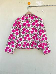 Indian Handmade 100% Cotton Eco-Friendly Quilted Anti-Wrinkle Breathable Quick Dry Digital Printed Front Pocket <b>Covered</b> <b>Button</b> - Product Image 4