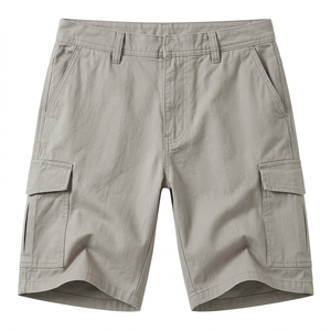 Pantalones Cortos Bermuda de Algodón de Color Sólido para Hombre, al Por Mayor, al Mejor Precio, Cintura Media, con Bolsillos, Estilo Cargo, Transpirables, Tejidos, OEM - Product Image 1