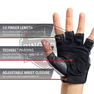Gants de musculation personnalisés en cuir pour le sport, l'entraînement, la musculation, la remise en forme, avec paume respirante antidérapante, demi-doigts, pour la musculation - Product Image 4