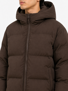 Men Hooded Puffer Jacket <b>Winter</b> Warm Quilted Jacket Lightweight Insulated Jacket Full Zip Hoodie Jacket Casual <b>Winter</b> Men Solid - Product Image 4