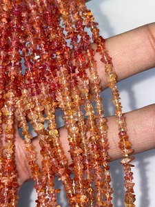 Cuentas de zafiro naranja natural pulido, en bruto, sin cortar, de 3*4mm a 4*5mm, para fabricación de joyas, suministro suelto hecho a mano. - Product Image 5