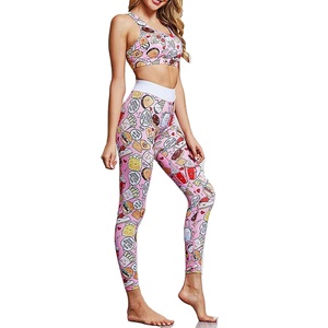Premiume Quality Wholesale Custom Logo Eco Friendly <b>Yoga</b> Clothing Printing Sublimation Women <b>Yoga</b> Set - Product Image 2