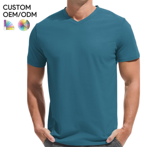Camiseta de Manga Corta para Hombre, 100% Algodón, Tejido Sólido, Transpirable, Ecológica, de Secado Rápido, Antiarrugas, Soporte OEM/ODM, Marca Privada - Product Image 6