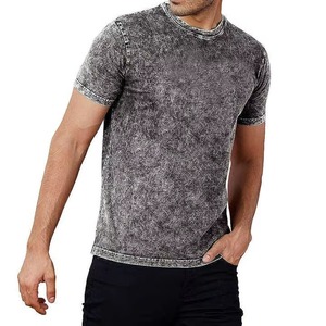T-shirt Homme Respirant de Haute Qualité, Délavé à l'Acide, Style Streetwear, Logo Personnalisé, Coupe Oversize, Vintage, pour Hommes - Product Image 1