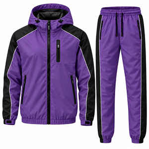Chaqueta Cortavientos Impermeable para Hombre, Conjunto Deportivo para Correr, Chaqueta Cortavientos con Cremallera Completa, Trajes Deportivos para Hombre - Product Image 5