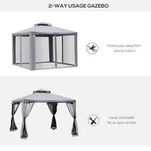 Gazebo da Giardino 3x3 Metri con Struttura in Metallo, Tetto Morbido e Pareti con Doppia Rete - Product Image 4