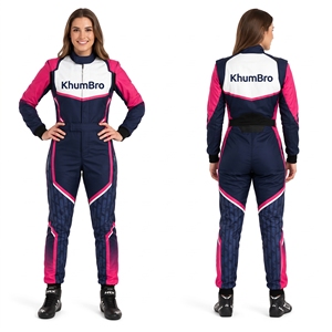 Combinaison de course pour femmes KhumBro à manches longues, impression par sublimation, respirante, imperméable, ignifuge, vêtements de sport automobile, vente en gros - Product Image 1