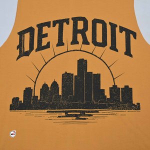 Camiseta sin Mangas de Algodón para Hombre con Diseño Personalizado, Estampado del Horizonte de Detroit, Cuello Redondo, Corte Regular Informal, Diseño Transpirable - Product Image 5