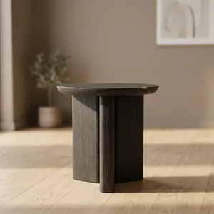 Table basse ronde en bois moderne, design minimaliste, fabrication artisanale, meubles durables pour le salon, SUNWOODD EXPO - Product Image 3