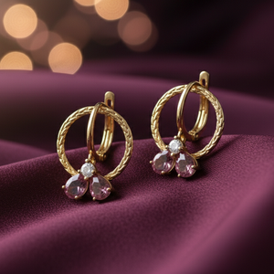 Pear Pink Hydro Earrings 925 <b>Sterling</b> <b>Silver</b> 18K Gold Plated Fashion Handmade Statement Earrings Gift for Women - Product Image 2