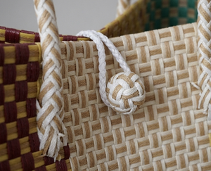 Bolso Tote Tejido a Mano con Parches Coloridos, Ecológico, Impermeable, con Cierre de Botón, para Playa o Viajes, OEM/ODM - Product Image 6