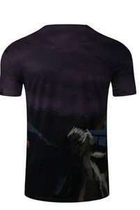 T-shirt de sport Halloween pour homme, logo graphique par sublimation, microfibre, séchage rapide, respirant, pour entraînement en salle de sport, taille régulière - Product Image 6