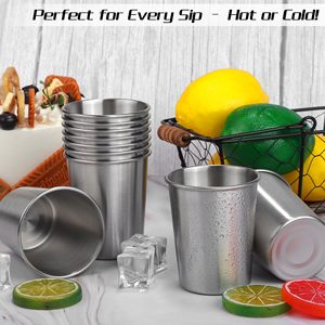 Gobelets en acier inoxydable empilables, verres à boire en métal réutilisables, gobelets incassables pour la maison, la cuisine et les voyages - Product Image 6