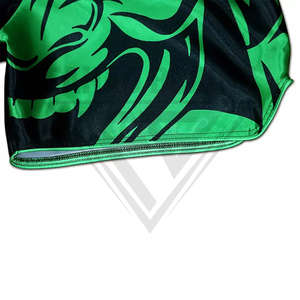 Shorts de boxe et d'arts martiaux imprimés noir et vert, 100 % polyester, shorts de combat, shorts de Muay Thai les plus vendus - Product Image 5