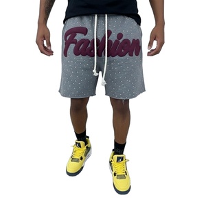 Pantalones Cortos Deportivos de Algodón con Pedrería para Hombre, Estilo Casual de Verano - Product Image 1