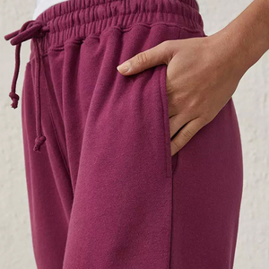 Hot Sale Elastic Waist 100% Cotton Waterproof Breathable Daily Stretch Loose Fit <b>Striped</b> Casual Straight Pants <b>Women's</b> - Product Image 6