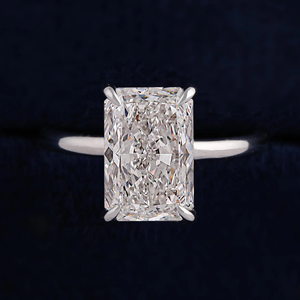 Women's Radiant Cut Diamond Engagement Ring White Gold Prong Setting Classic Style - Product Image 4