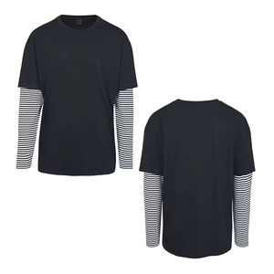 Camiseta de manga larga de doble capa con estampado gráfico personalizado para hombre, estilo vintage, informal, de algodón. - Product Image 6