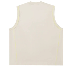 Débardeur Homme Respirant 260 GSM en Mélange Coton Polyester Double Face Couleur Contrastante Teint Uni Sans Manches Style Urbain - Product Image 2