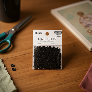 Paillettes ILAN 6mm Nere 15g per Artigianato e Decorazioni - Product Image 3